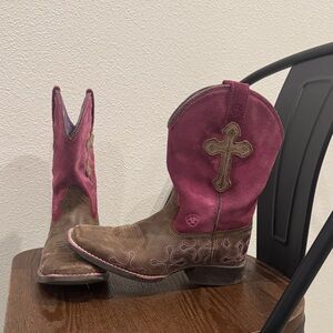 Pink and Brown Ariat Boots